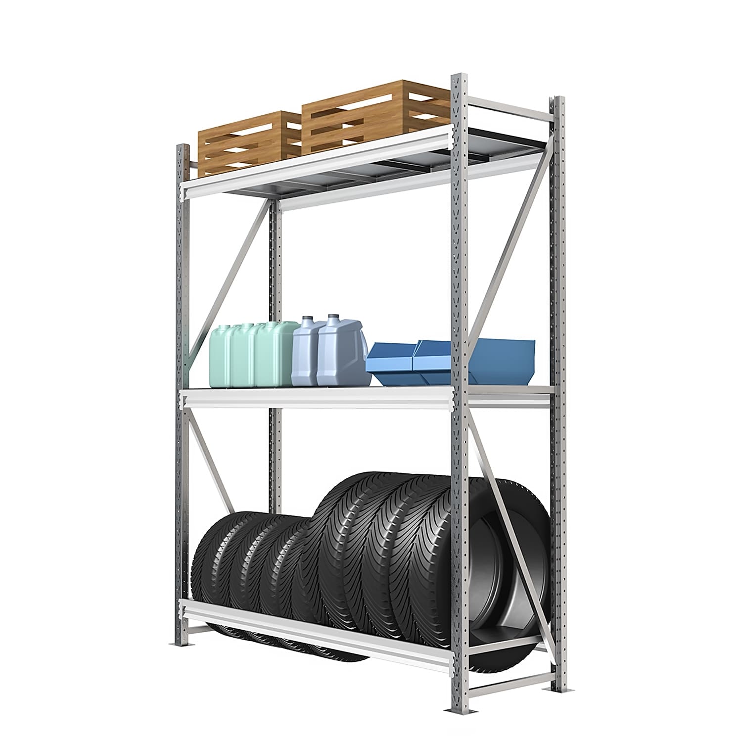 Оцинкованная средне-грузовая модель металлических стеллажей - СГР ОЦ